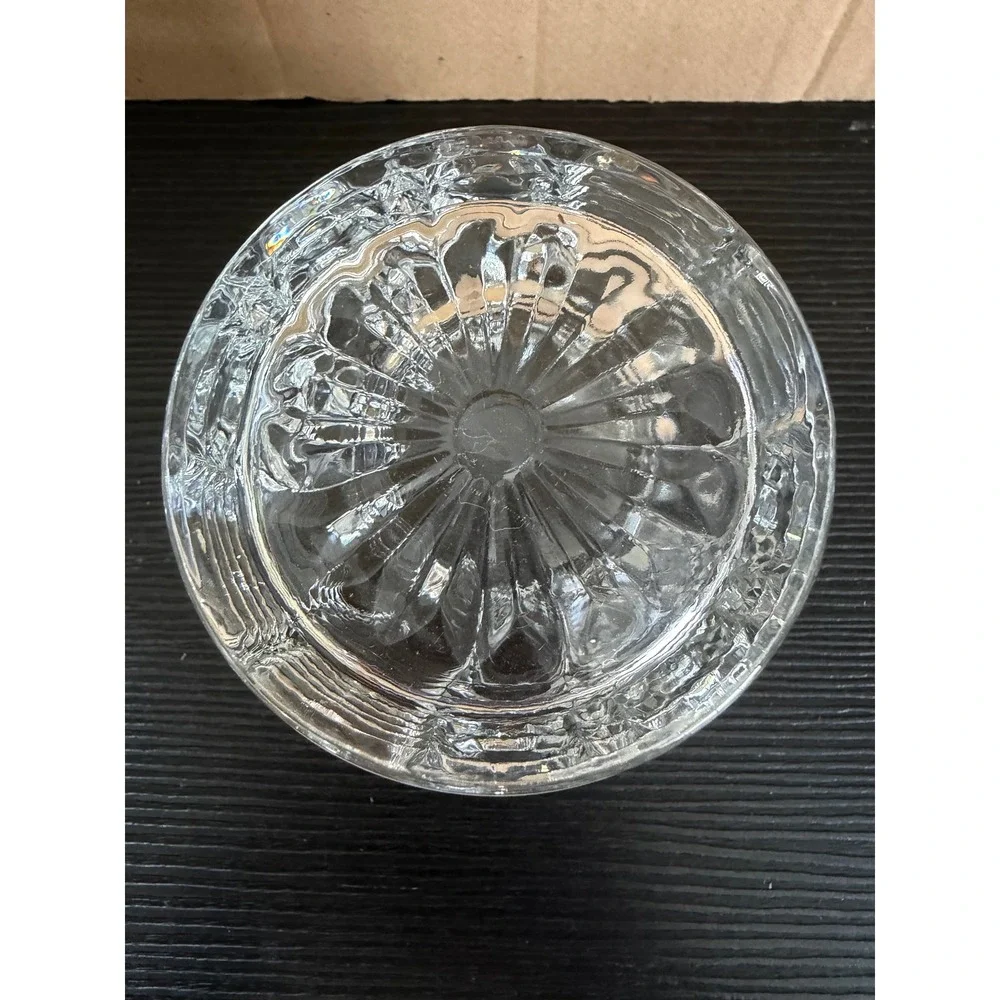 Vintage Pressed Glass Jar in the Windsor Button and Cane Pattern Jam Sugar